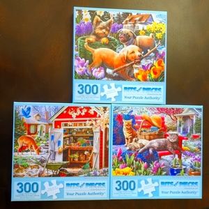 Set of 3 300 Large Piece Puzzle Set